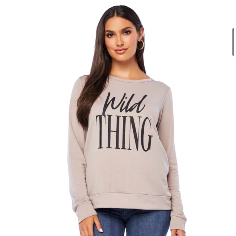 Hem & Thread Wild Thing Graphic Long Sleeve LighweightTop in Mocha - Picture 8 of 9